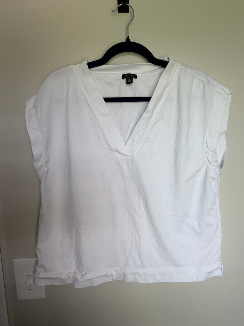 White Basic V neck